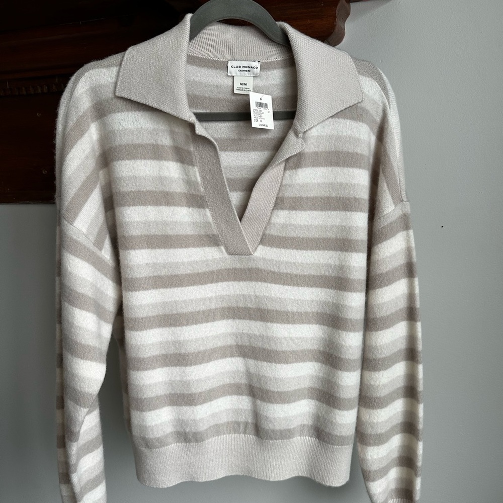 Club Monaco Striped Cashmere Sweater